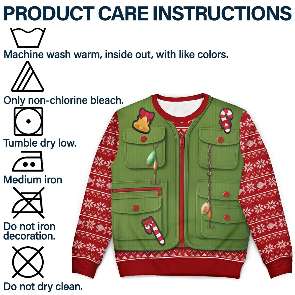 Custom Photo Merry Fishmas 3D Effect - Personalized Unisex Ugly Sweater - Image 8