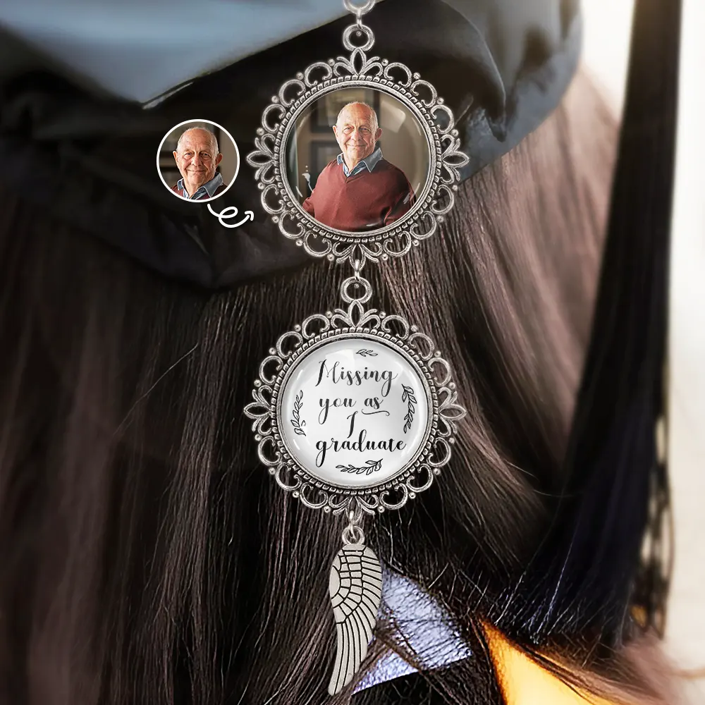 Custom Photo Missing You as I Graduate - Personalized Photo Pendant Charm