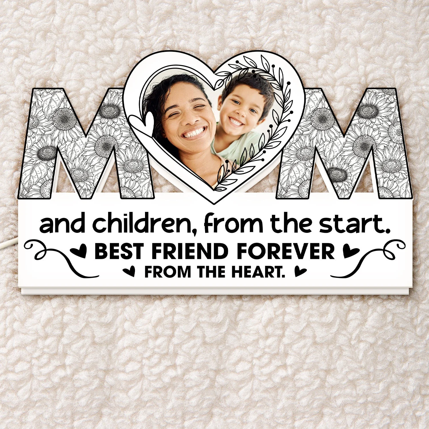 Custom Photo Mom And Daughter Best Friend Forever From The Heart - Birthday, Loving Gift For Mother - Personalized Custom Shaped Photo Light Box - Image 5