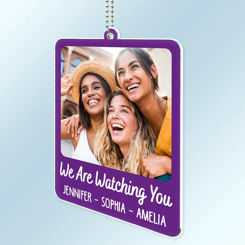 Custom Photo Mom Dad Don't Do Stupid Things - Personalized Acrylic Car Hanger - Image 2