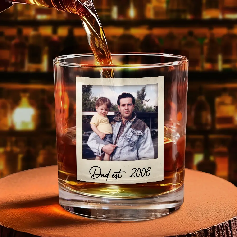 Custom Photo Mom Dad EST - Personalized Combo Wine & Whiskey Glass - Image 4