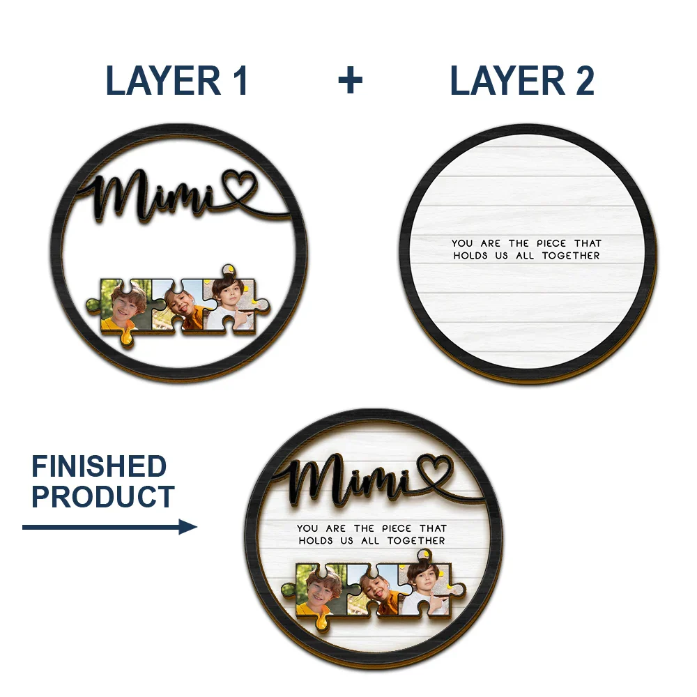 Custom Photo Mom Grandma Piece That Holds Us - Personalized Custom Shaped Car Visor Clip - Image 5