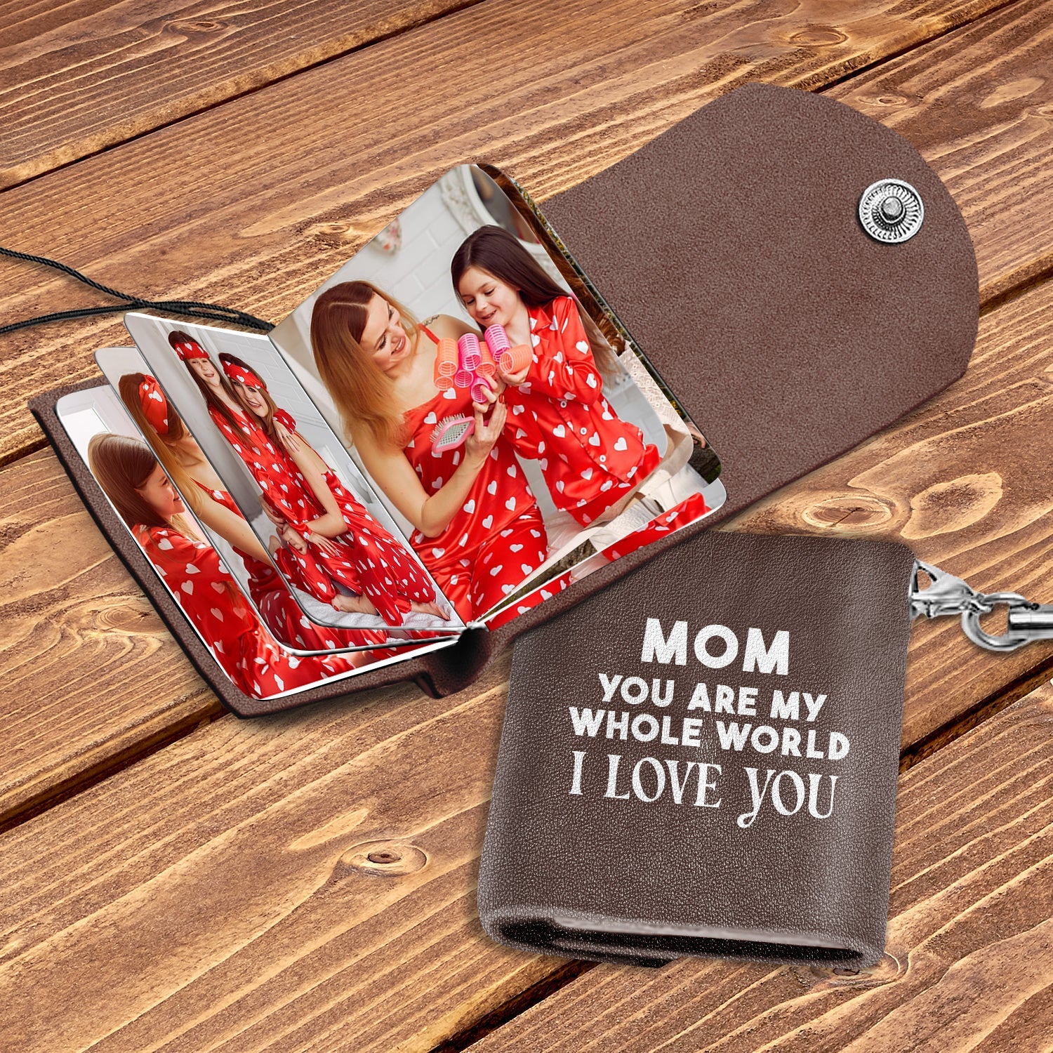 Custom Photo Mom I Love You - Gift For Mother - Personalized Mini Photo Album Keychain - Image 2