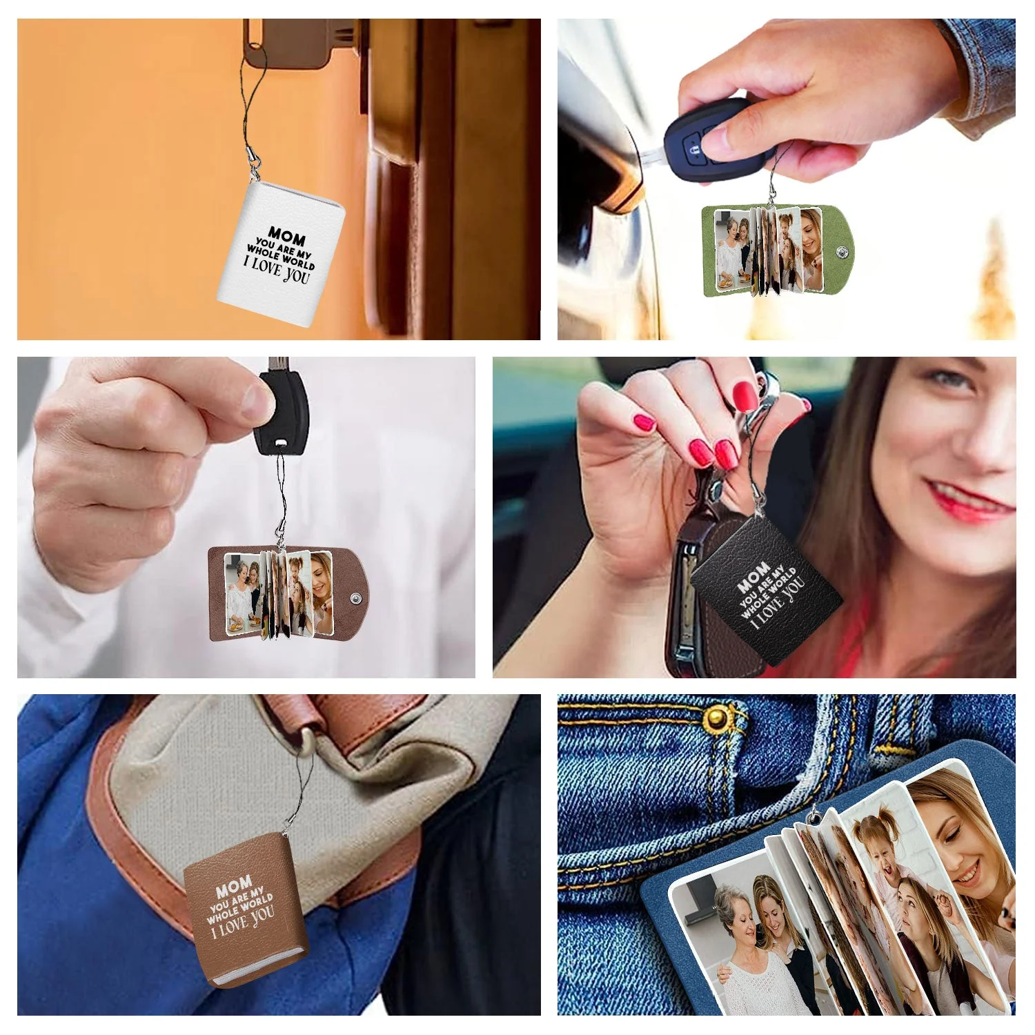 Custom Photo Mom I Love You - Gift For Mother - Personalized Mini Photo Album Keychain - Image 4