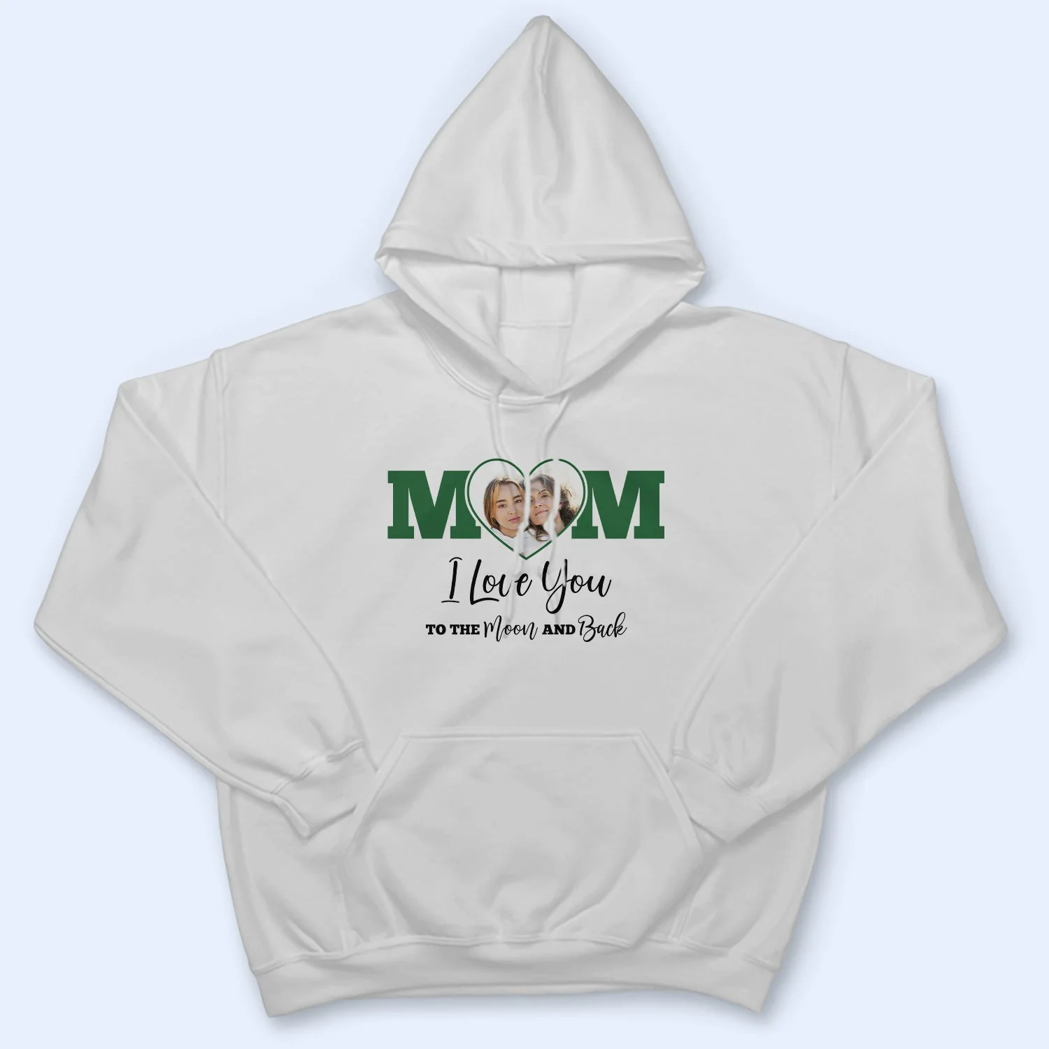 Custom Photo Mom I Love You To The Moon And Back - Gift For Mother - Personalized T Shirt - Image 4