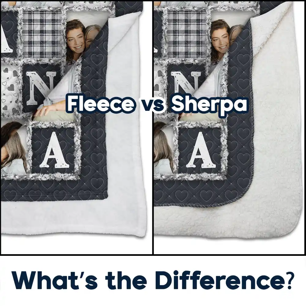 Custom Photo Mom Nana You Are The Piece That Holds Us Together - Personalized Fleece Blanket, Sherpa Blanket - Image 4