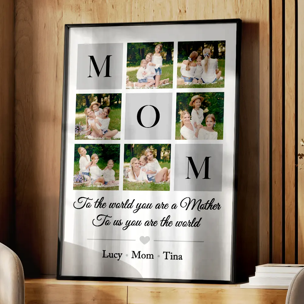 Custom Photo Mom To Us You Are The World - Personalized Poster - Image 3