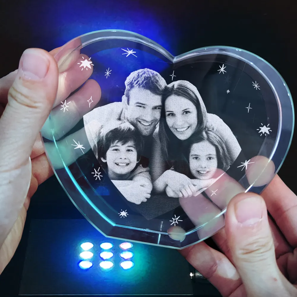 Custom Photo Mom You Are The Heart Of Our Family - Personalized Crystal Heart - Image 5