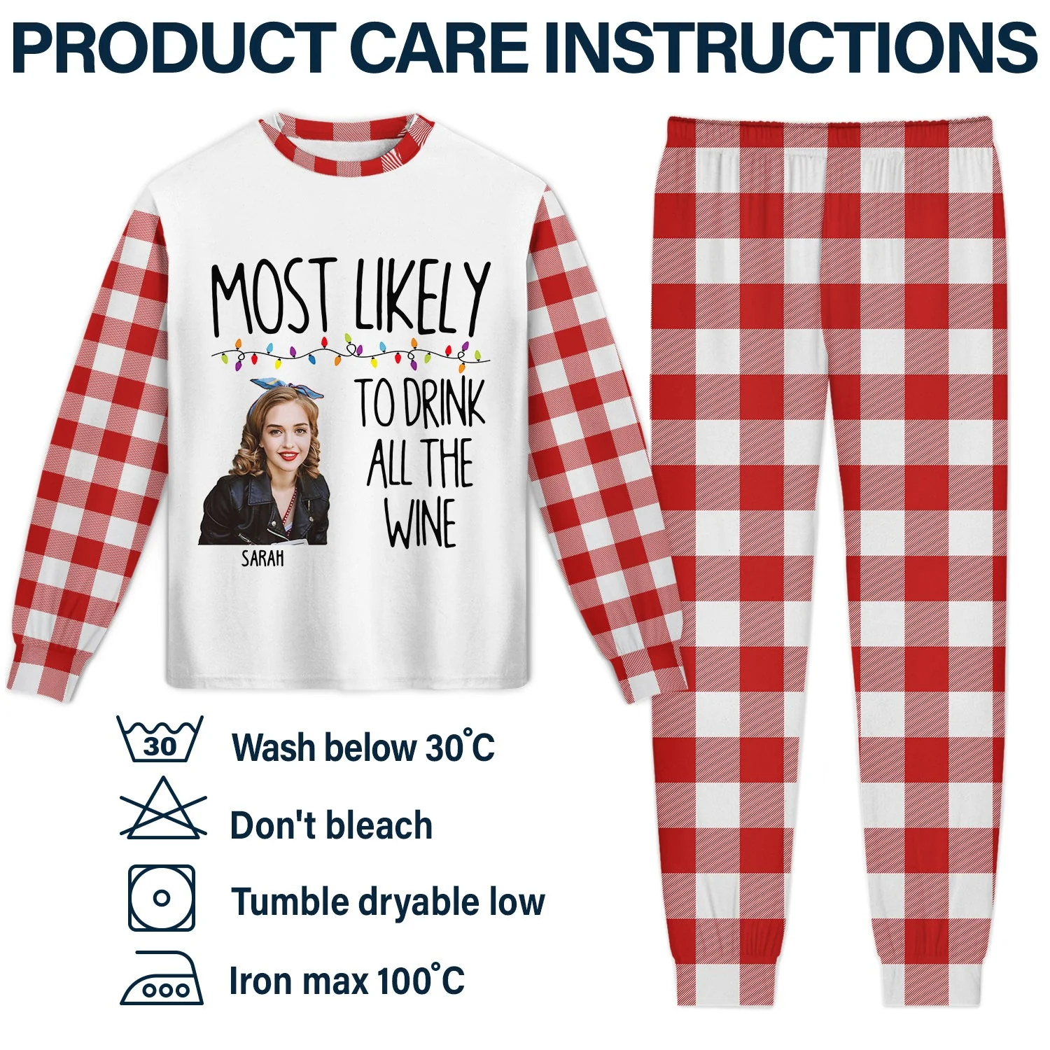 Custom Photo Most Likely To - Gift For Family - Personalized Unisex Pajamas Set - Image 7