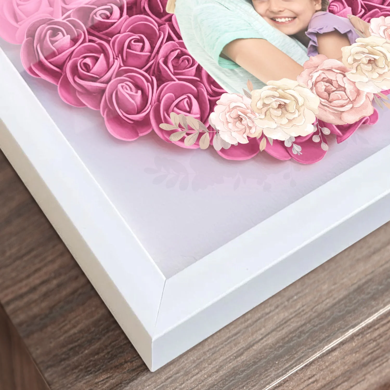 Custom Photo Mother And Daughter Forever Linked Together - Gift For Mom, Mommy - Personalized Flower Shadow Box - Image 5