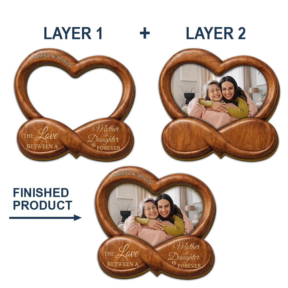 Custom Photo Mother & Daughter Heartfinity - Personalized Custom Shaped Car Visor Clip - Image 5