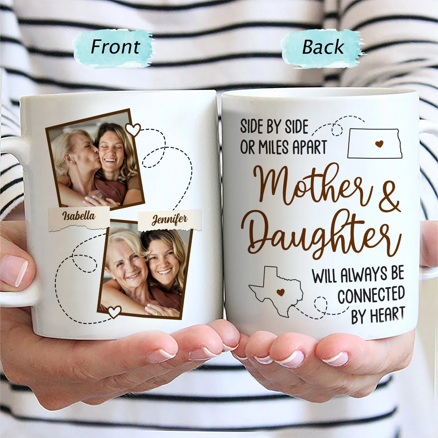 Custom Photo Mother & Daughter Will Always Be Connected - Gift For Mom - Personalized Mug - Image 2