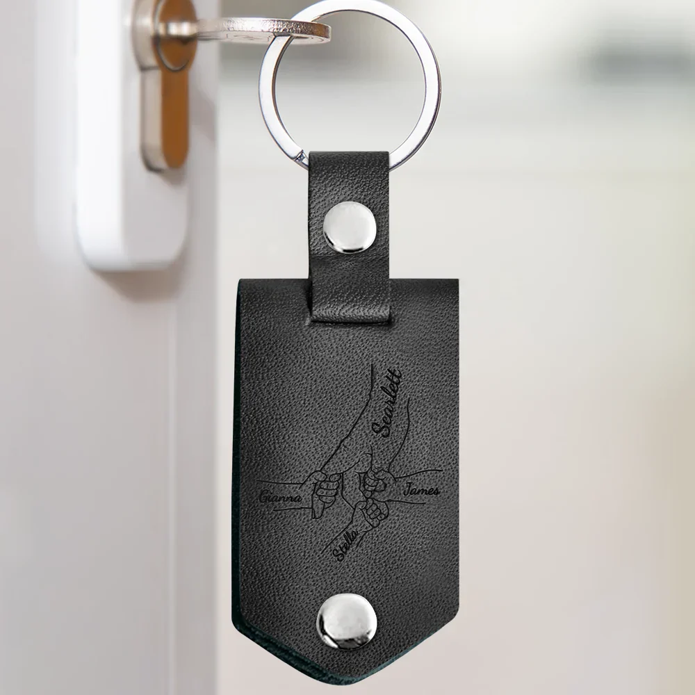 Custom Photo Mother Holds My Heart Forever - Gift For Mom, Mama - Personalized Leather Photo Keychain - Image 2