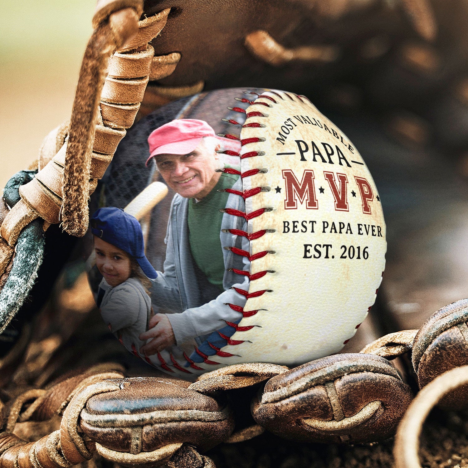 Custom Photo MVP Most Valuable Papa - Gift For Dad, Father, Grandpa, Sport Fans - Personalized Baseball, Softball - Image 4