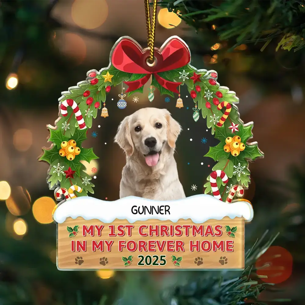 Custom Photo My 1st Christmas In My Forever Home - Personalized Custom Shaped Acrylic Ornament - Image 4
