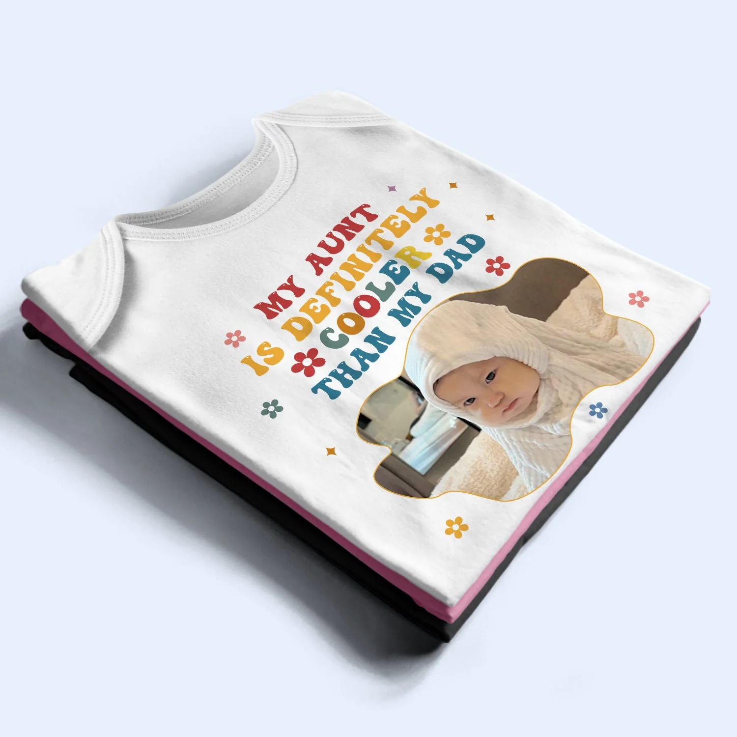 Custom Photo My Aunt Is Cooler Than My Dad - Baby Shower, Gift For Baby, New Parents - Personalized Baby Onesie - Image 3