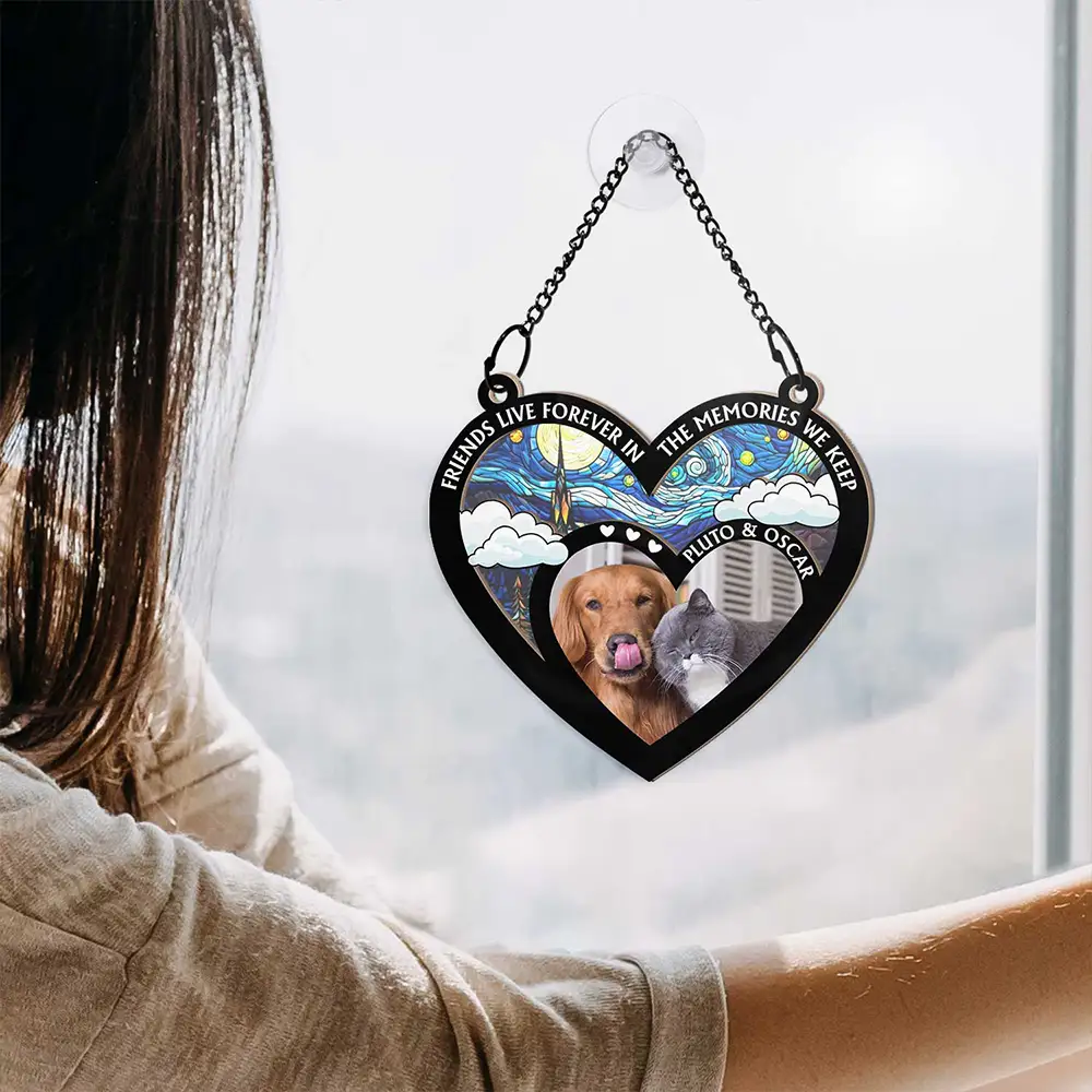 Custom Photo My Favorite Hello And Hardest Goodbye - Personalized Window Hanging Suncatcher Ornament - Image 4