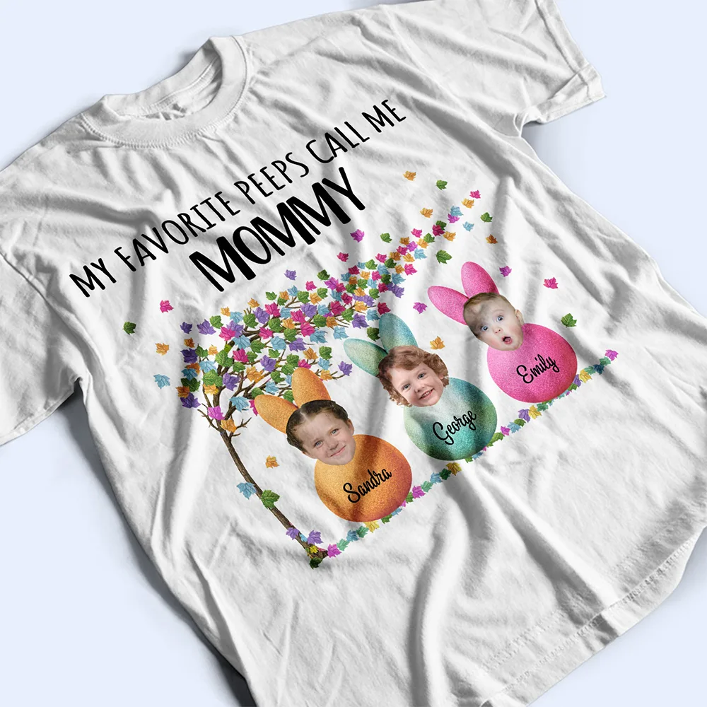 Custom Photo My Favorite Peeps Call Me Grandma - Personalized T Shirt - Image 4