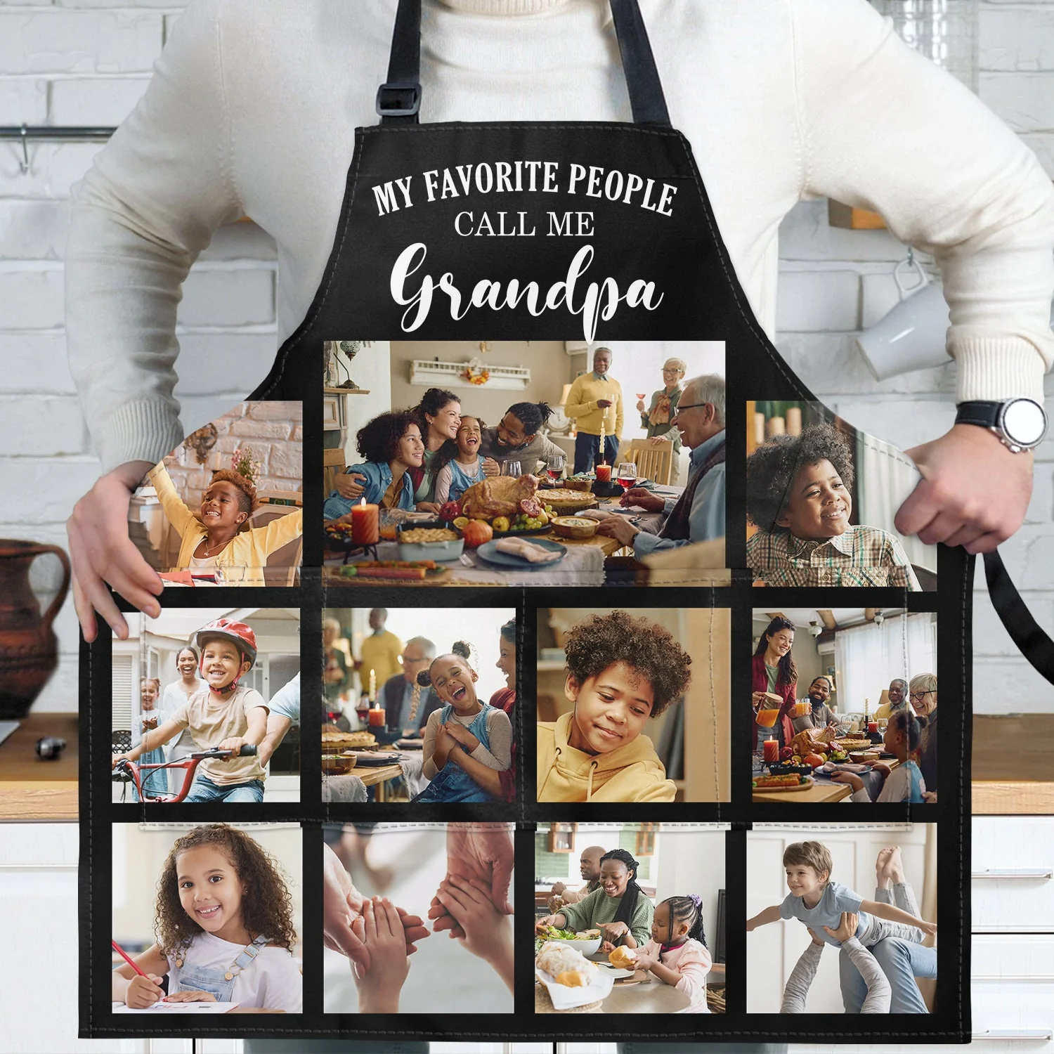 Custom Photo My Favorite People Call Me - Gift For Mother, Grandma - Personalized Apron - Image 2