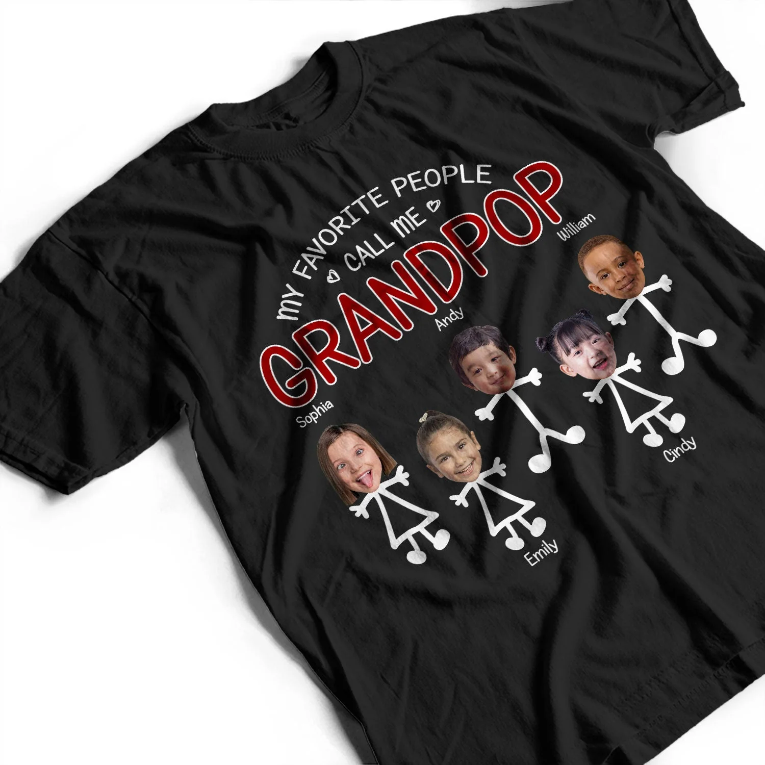 Custom Photo My Favorite People Call Me Grandpa - Birthday, Loving Gift For Dad, Daddy, Father, Grandfather - Personalized Custom T Shirt - Image 3