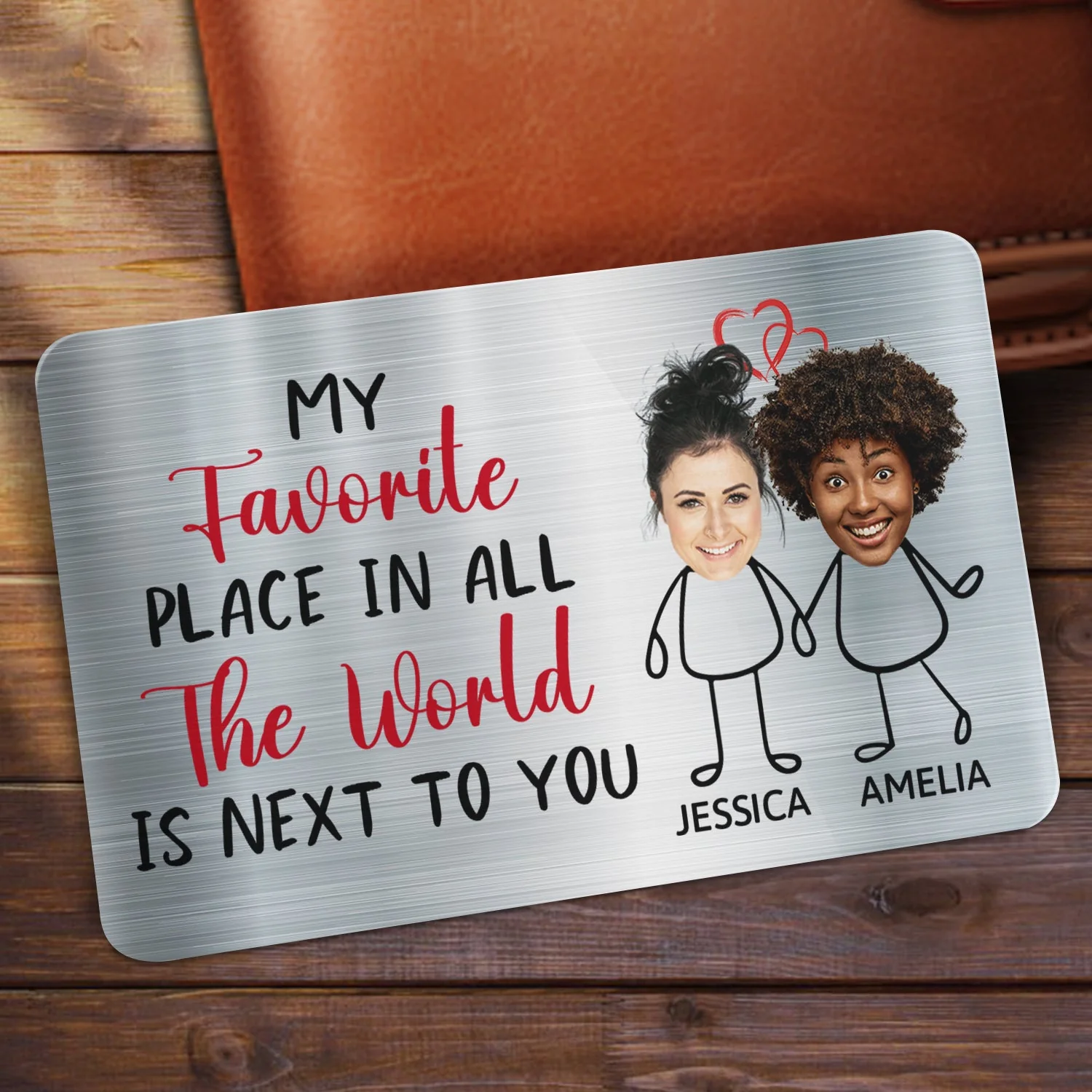 Custom Photo My Favorite Place - Gift For Couples, Husband, Wife - Personalized Aluminum Wallet Card - Image 3