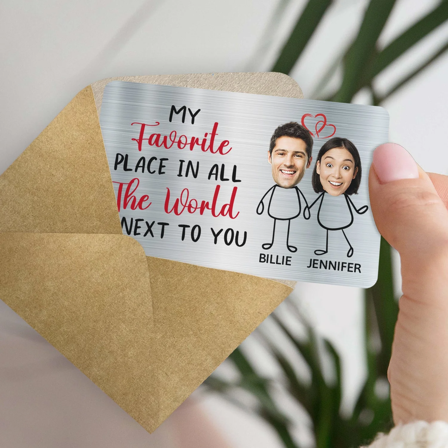 Custom Photo My Favorite Place - Gift For Couples, Husband, Wife - Personalized Aluminum Wallet Card - Image 6