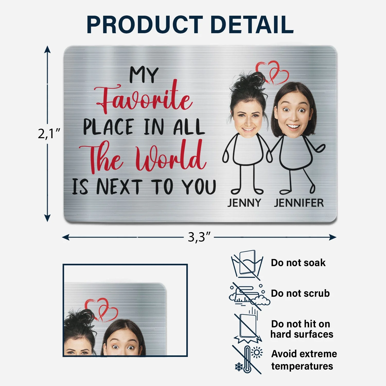 Custom Photo My Favorite Place - Gift For Couples, Husband, Wife - Personalized Aluminum Wallet Card - Image 7
