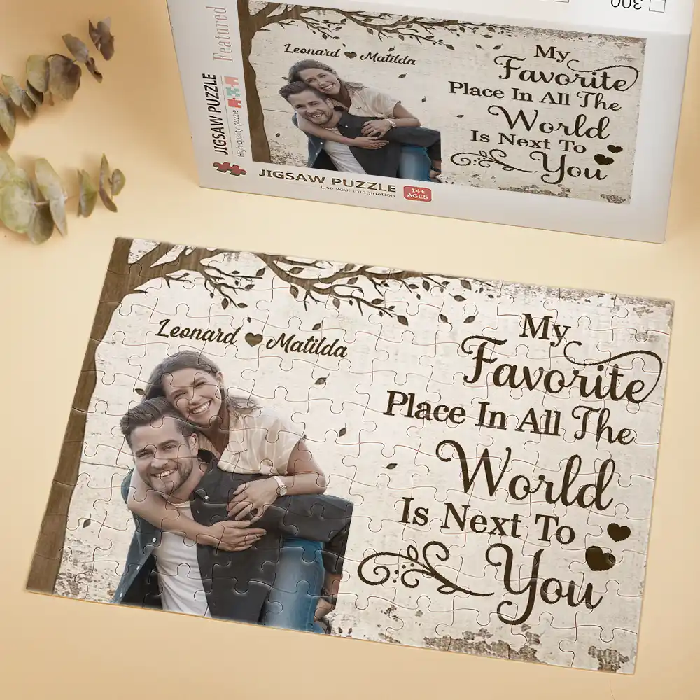 Custom Photo My Favorite Place In All The World - Personalized Jigsaw Puzzle - Image 4