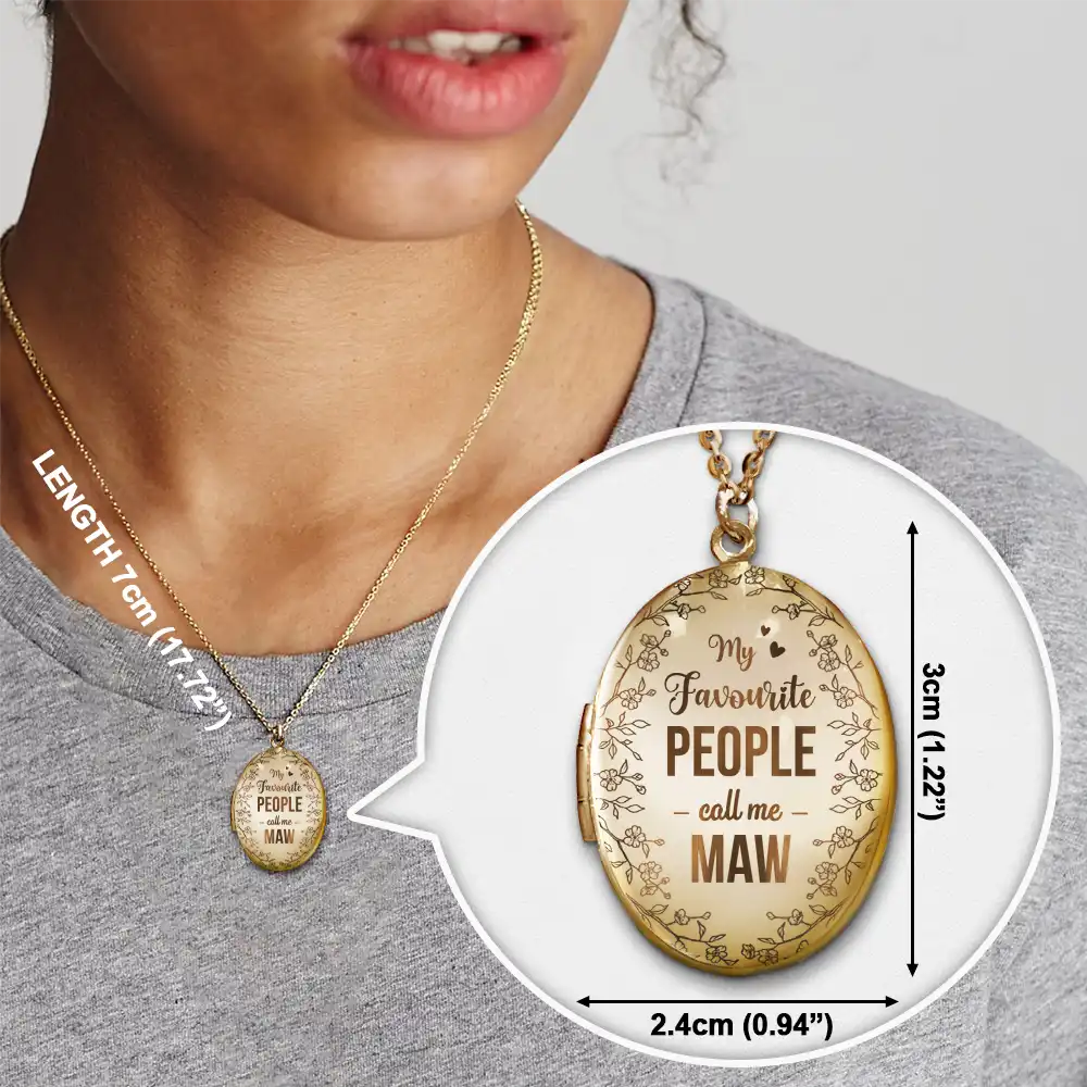 Custom Photo My Favourite People Call Me Mum - Personalised Locket Necklace - Image 6