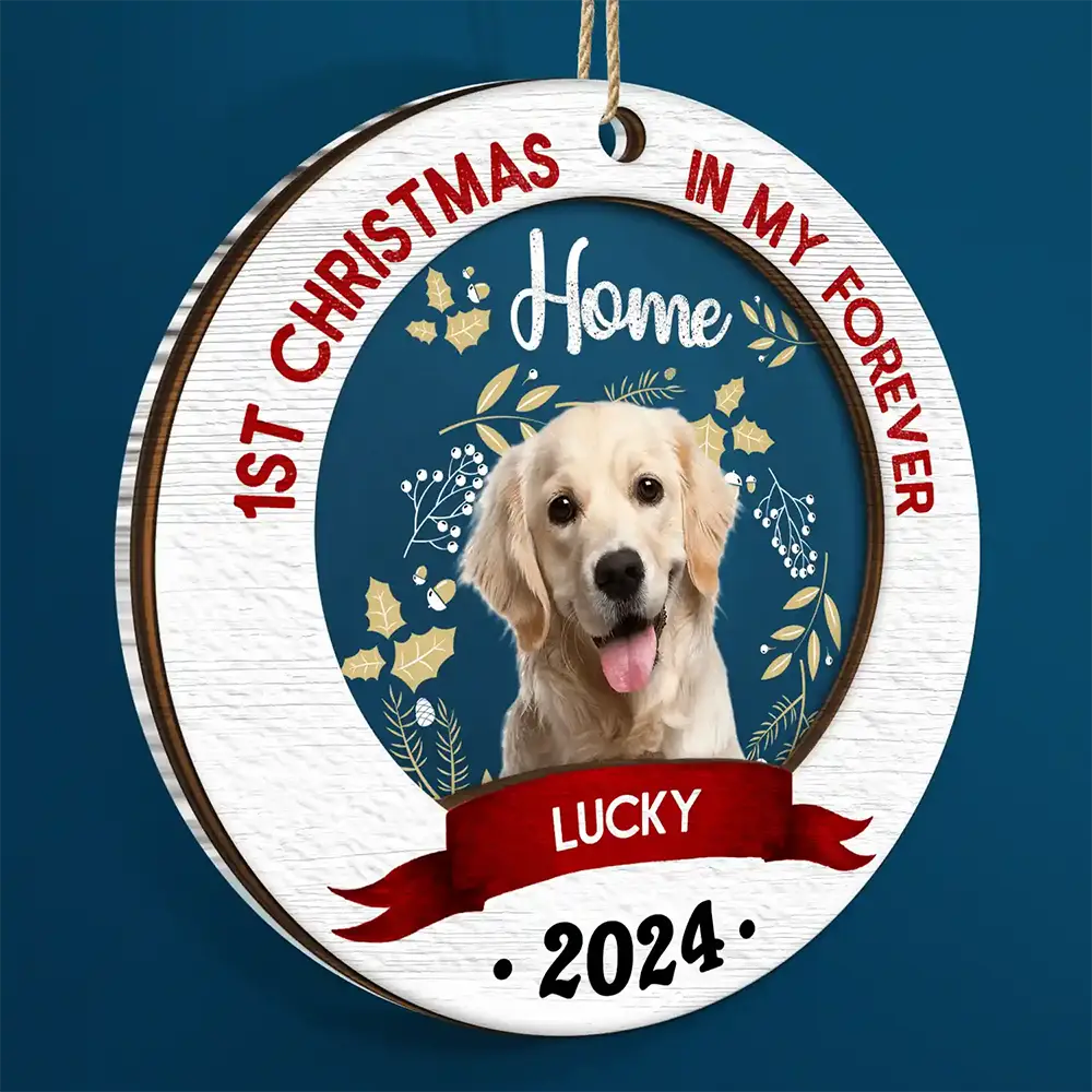Custom Photo My Forever Home - Christmas Gift For Pet Lovers - Personalized 2-Layered Mix Ornament - Image 3