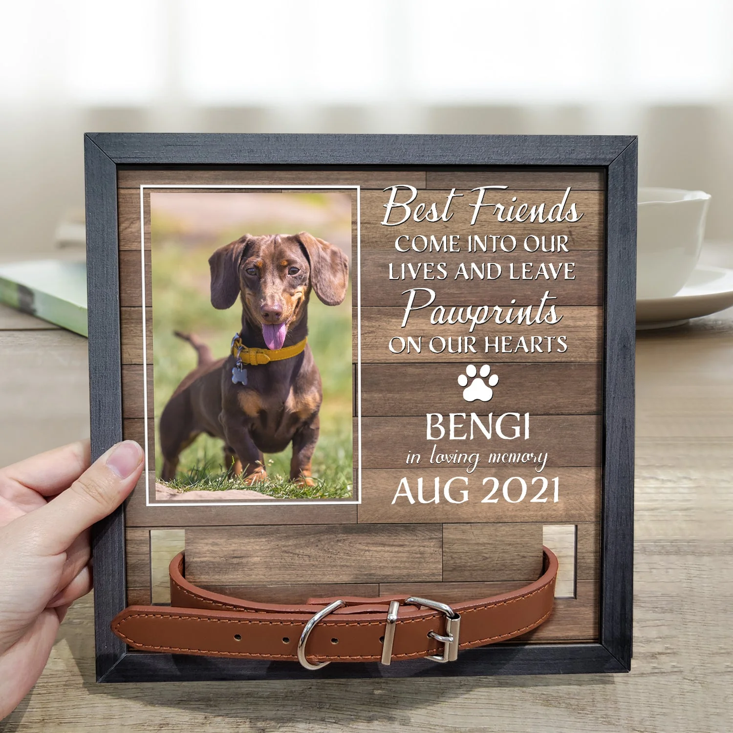 Custom Photo My Hardest Goodbye - Memorial, Sympathy Gift For Dog Owners, Cat Lovers - Personalized Pet Loss Sign, Collar Frame - Image 3