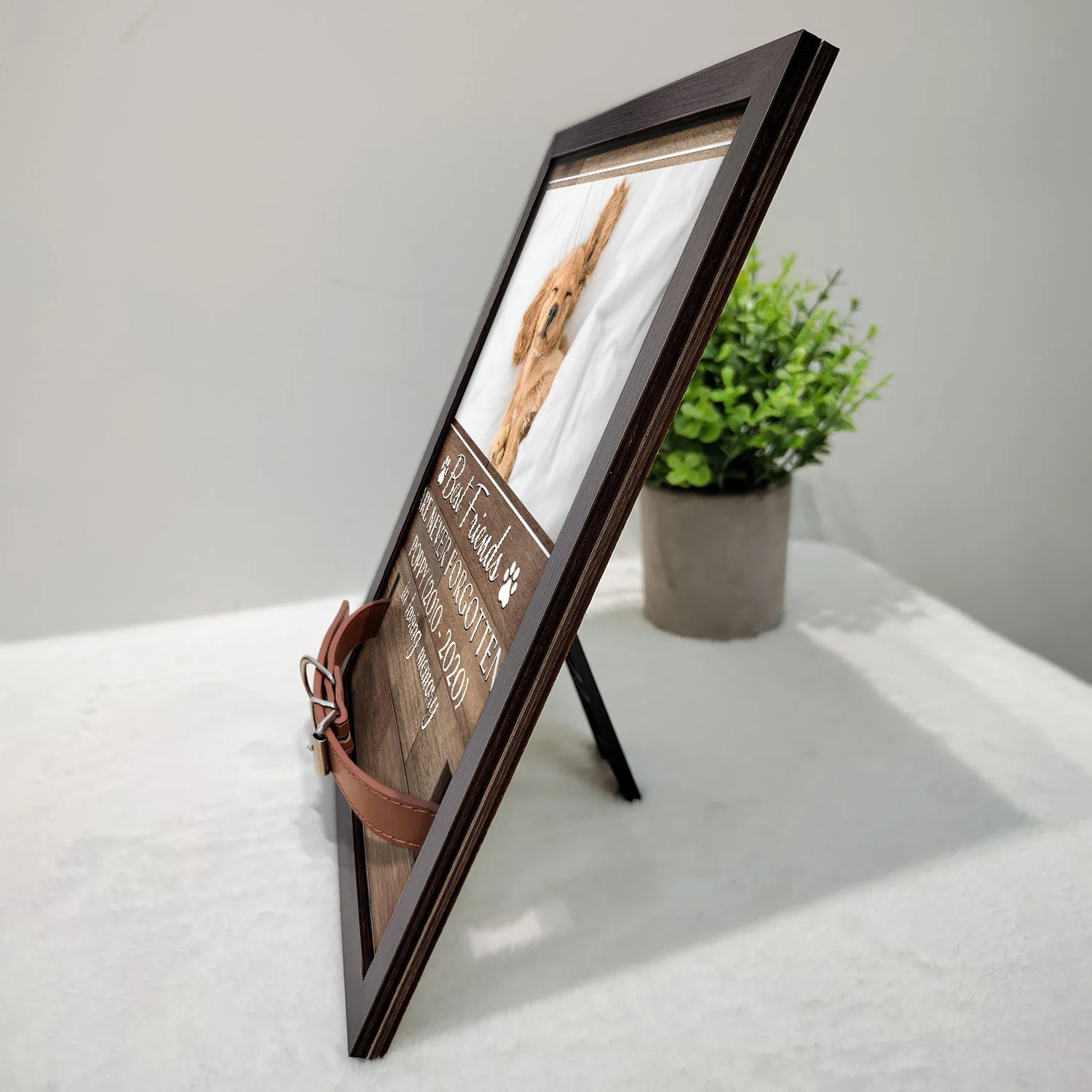 Custom Photo My Hardest Goodbye - Memorial, Sympathy Gift For Dog Owners, Cat Lovers - Personalized Rectangle Pet Loss Sign, Collar Frame - Image 4