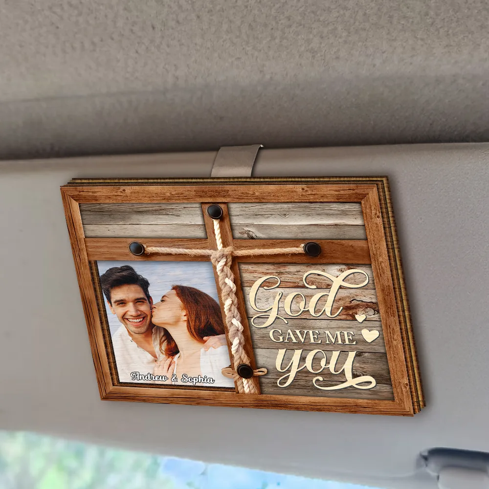 Custom Photo My Heart Needed You - Personalized Custom Shaped Car Visor Clip - Image 2