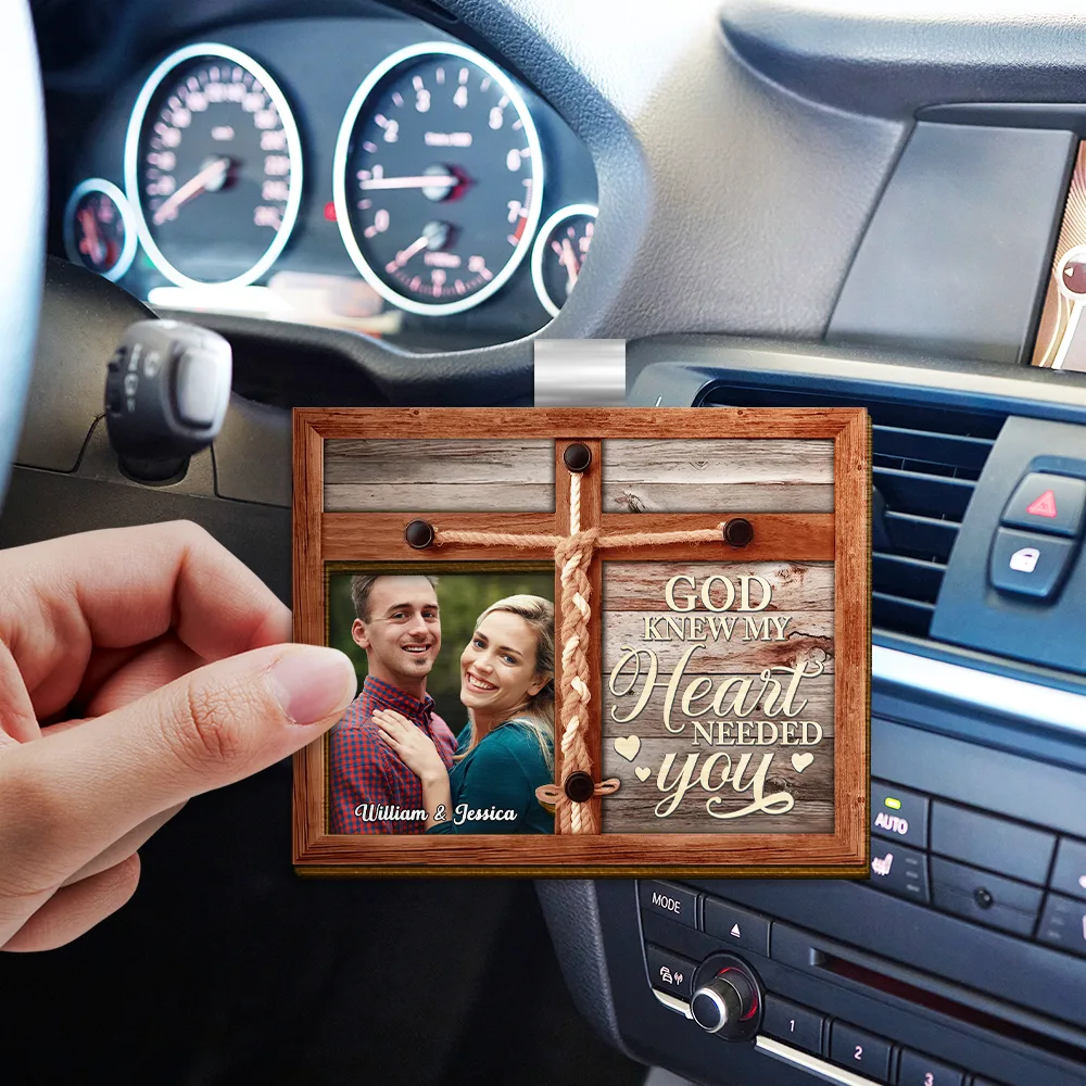 Custom Photo My Heart Needed You - Personalized Custom Shaped Car Visor Clip - Image 3