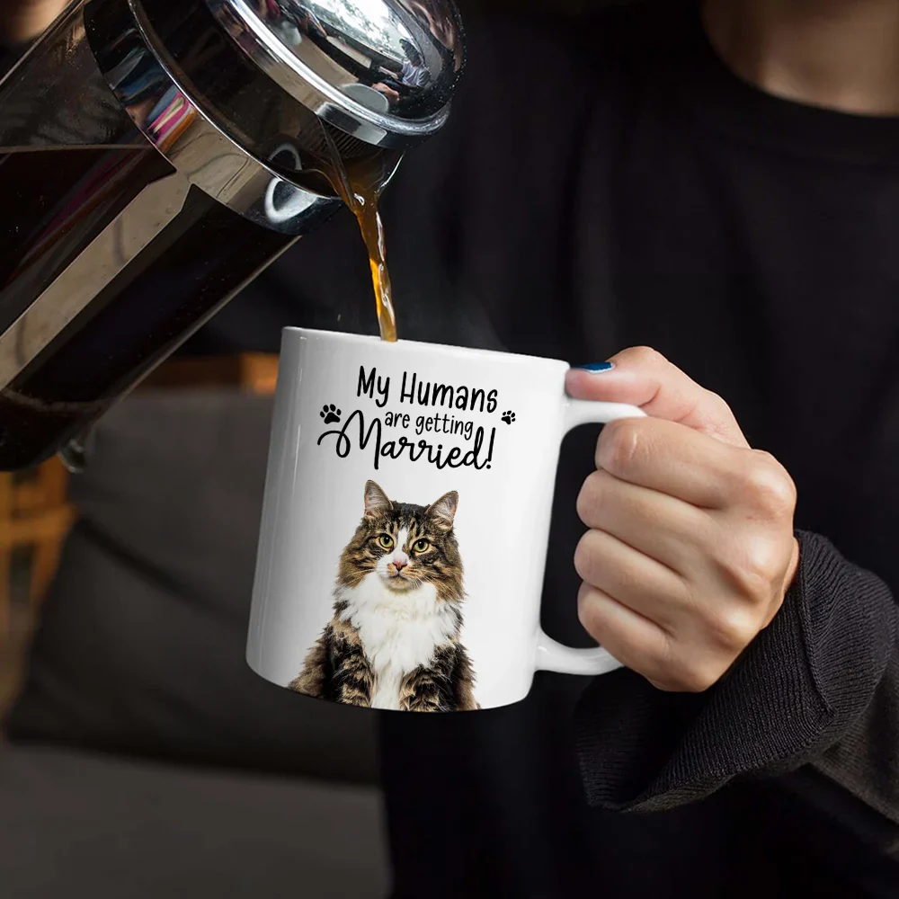 Custom Photo My Humans Are Getting Engaged Married - Personalized White Edge-to-Edge Mug - Image 5