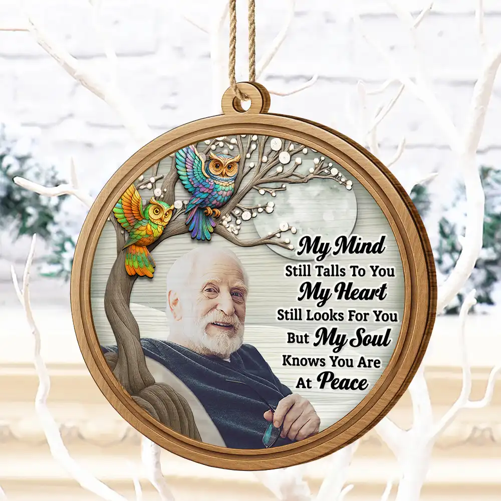 Custom Photo My Mind Still Talks to You 3D Effect - Personalized Custom Shaped Wooden Ornament - Image 5