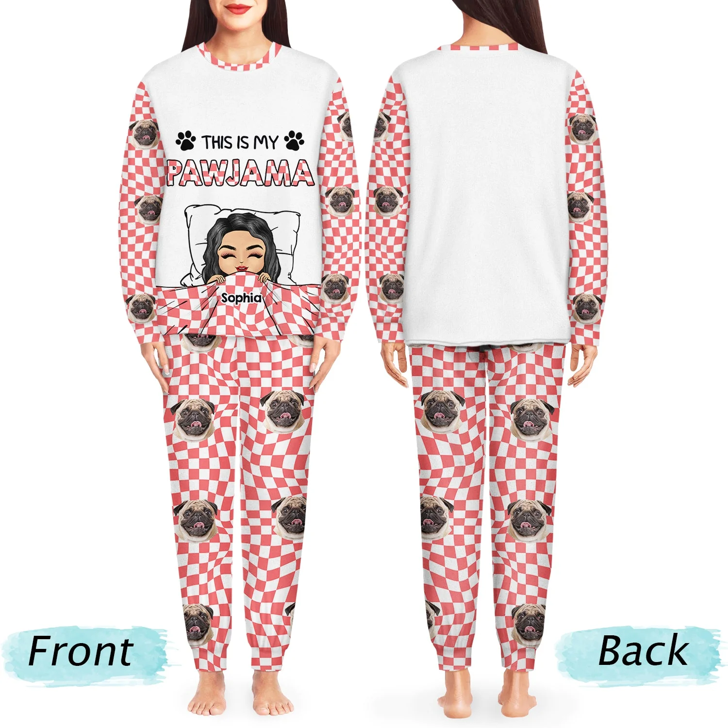 Custom Photo My Pawjamas - Gift For Pet Lovers - Personalized Unisex Pajamas Set - Image 5