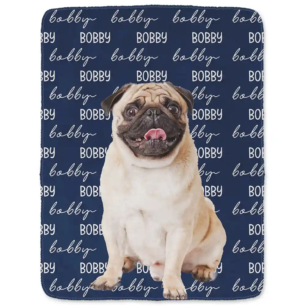 Custom Photo Name Blanket - Personalized Fleece Blanket, Sherpa Blanket - Image 3