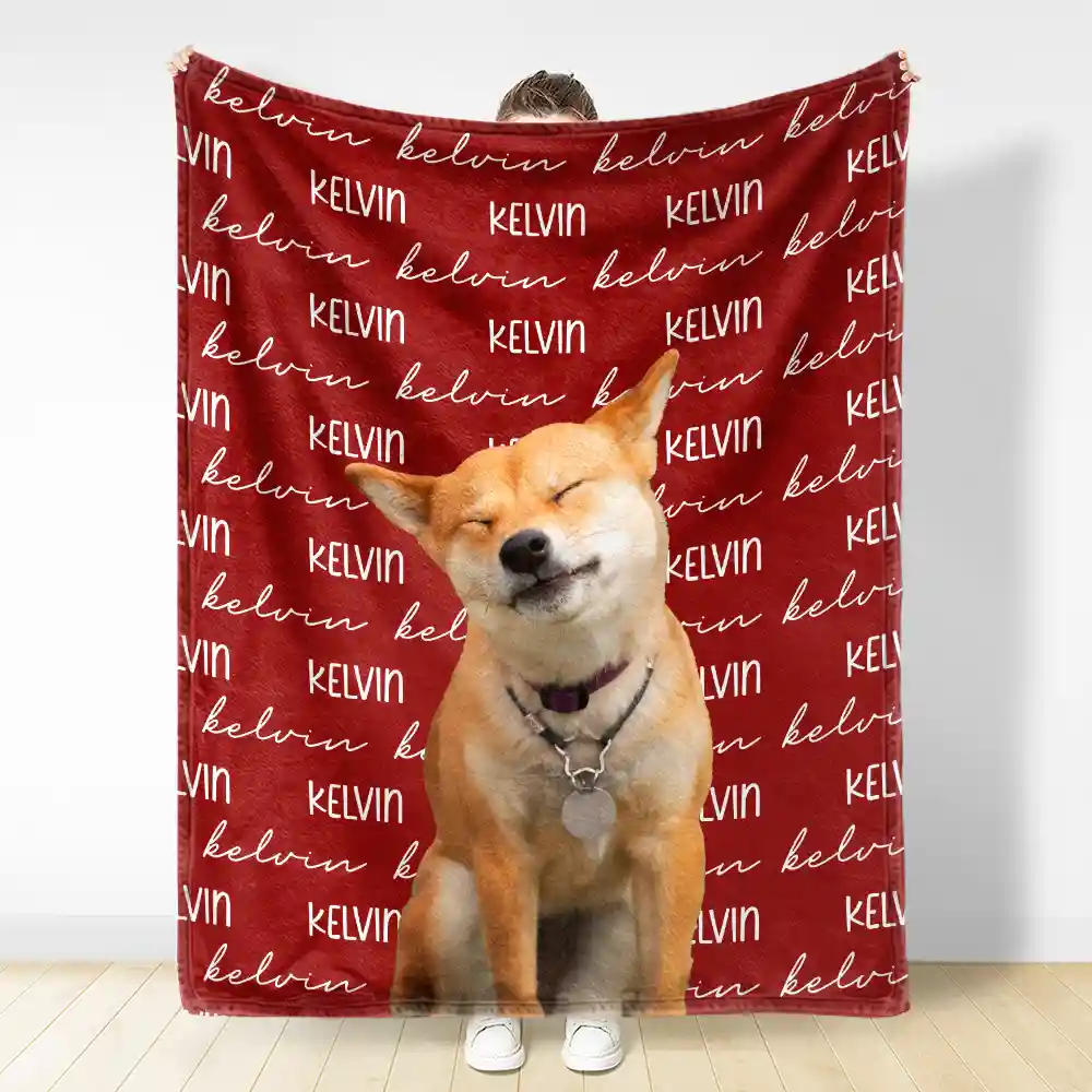 Custom Photo Name Blanket - Personalized Fleece Blanket, Sherpa Blanket - Image 4