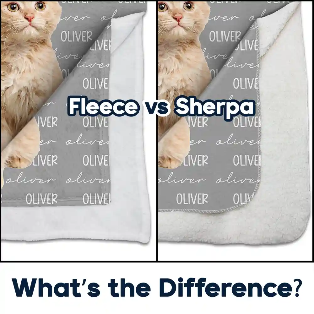 Custom Photo Name Blanket - Personalized Fleece Blanket, Sherpa Blanket - Image 5