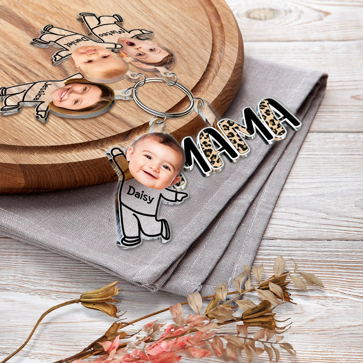 Custom Photo Nana, Mom, Auntie - Birthday, Loving Gift For Mother, Grandma, Grandmother - Personalized Acrylic Tag Keychain - Image 5