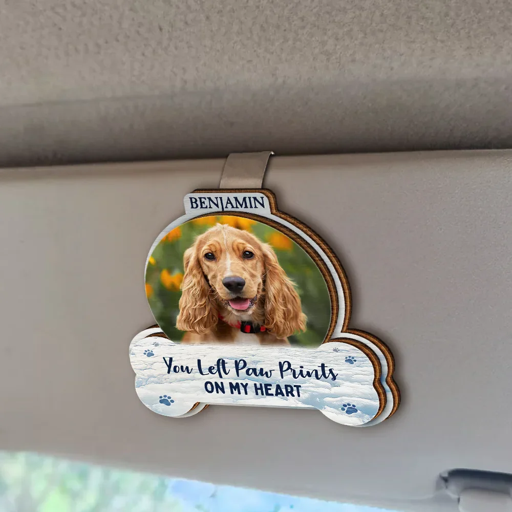 Custom Photo No Longer By My Side But Forever In My Heart - Personalized Custom Shaped Car Visor Clip - Image 2
