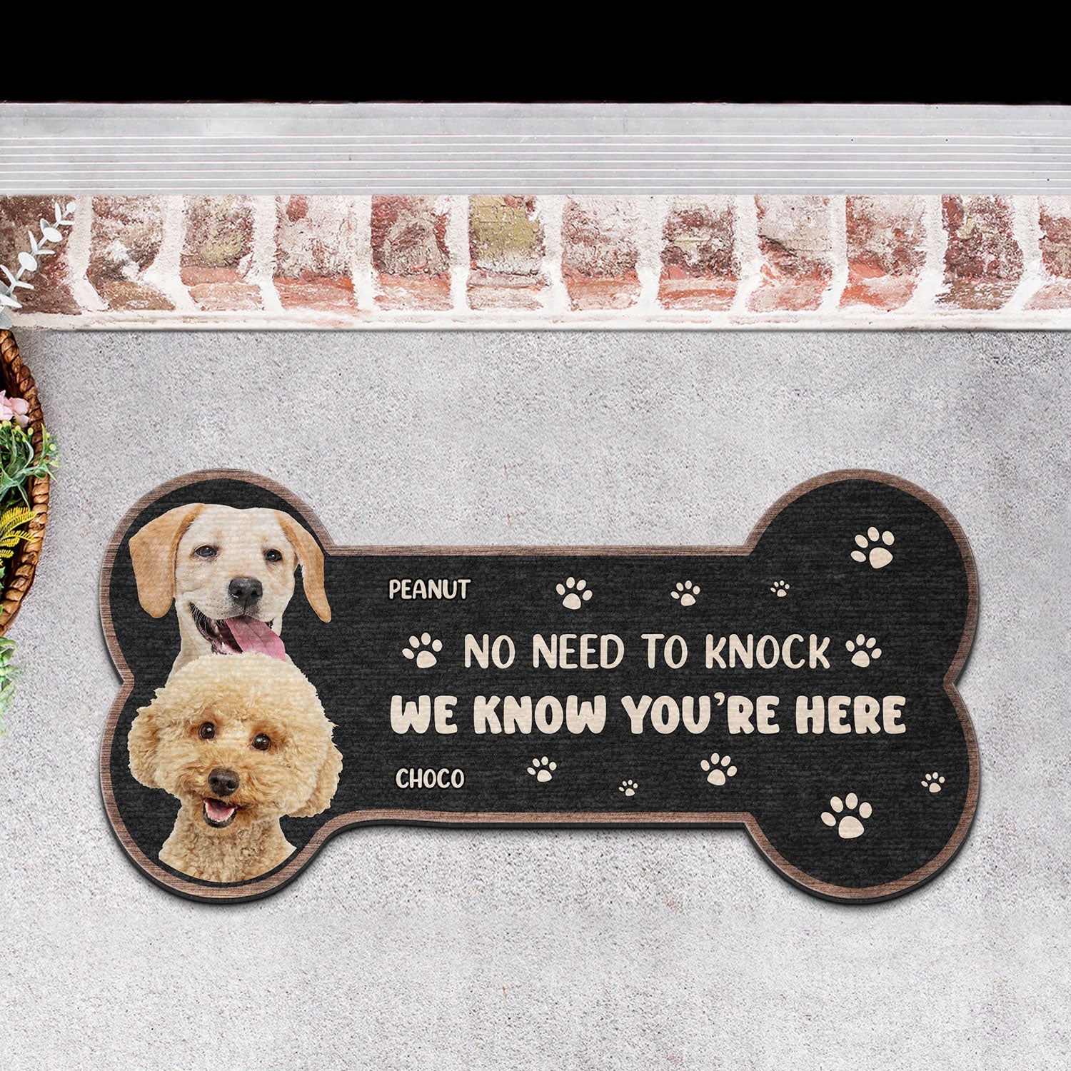 Custom Photo No Need To Knock - Gift For Pet Lovers - Personalized Custom Shaped Doormat - Image 4