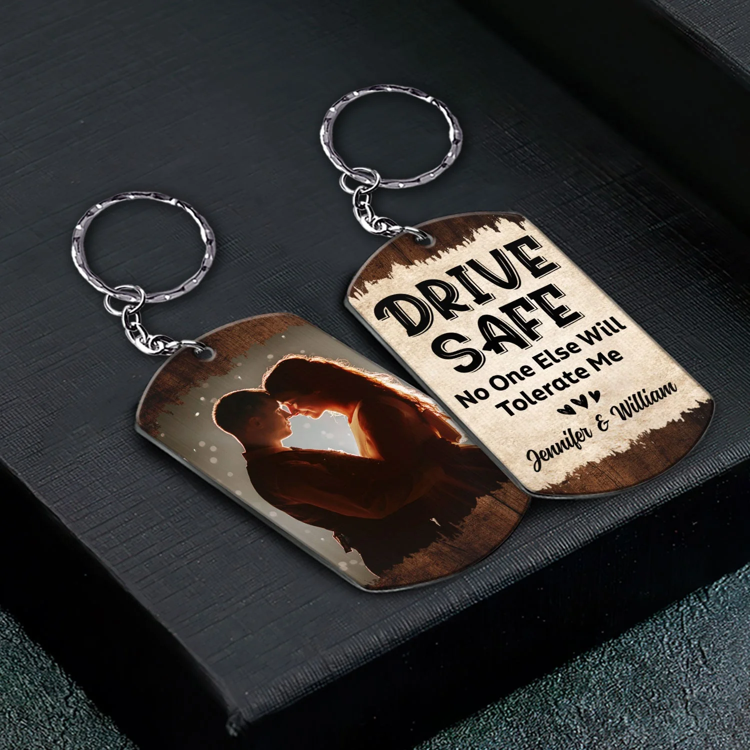 Custom Photo No One Else Will Tolerate Me - Gift For Couples - Personalized Aluminum Keychain - Image 2