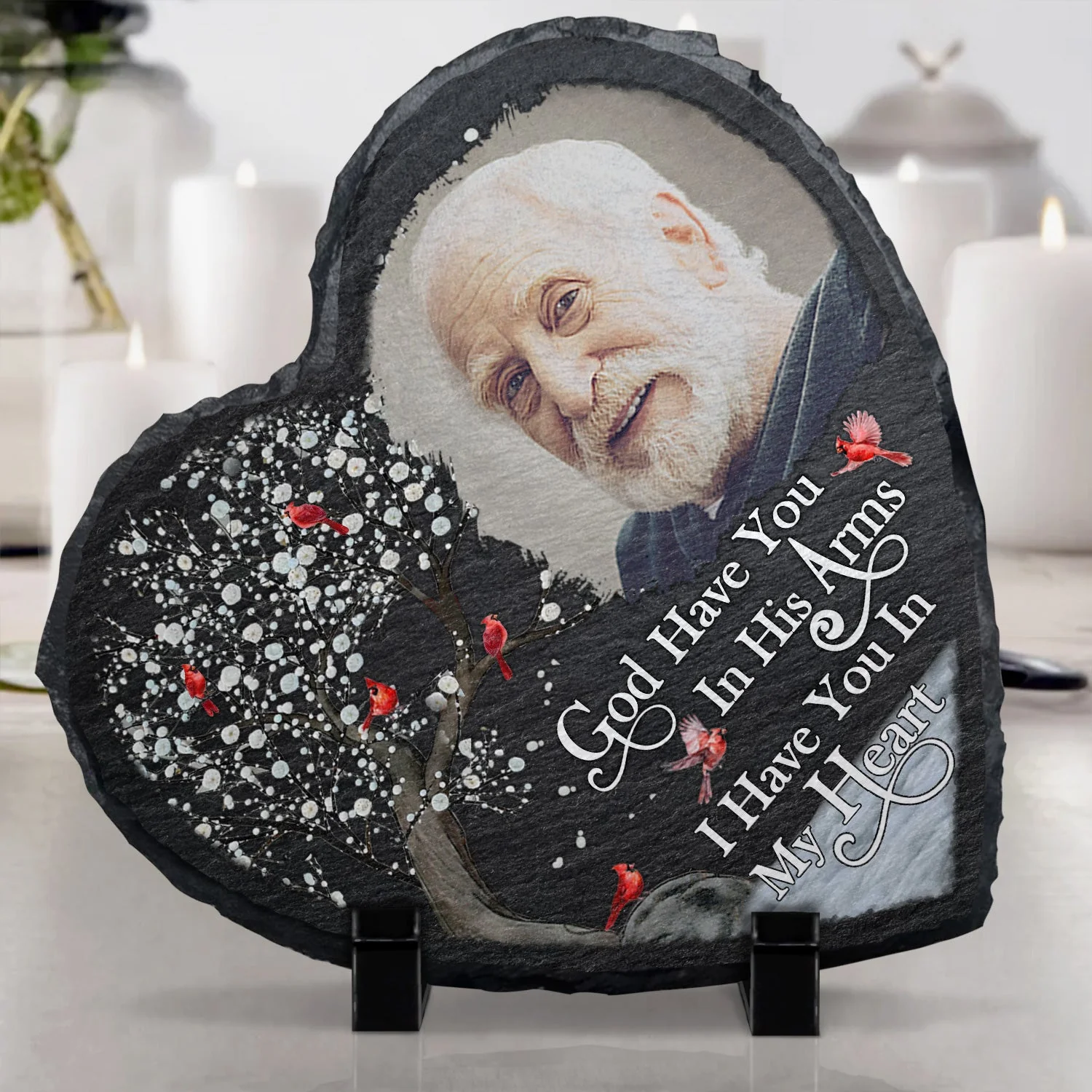 Custom Photo Not A Day Goes By - Memorial Gift For Family, Friends, Dog Lovers, Cat Lovers - Personalized Heart Memorial Garden Stone - Image 4