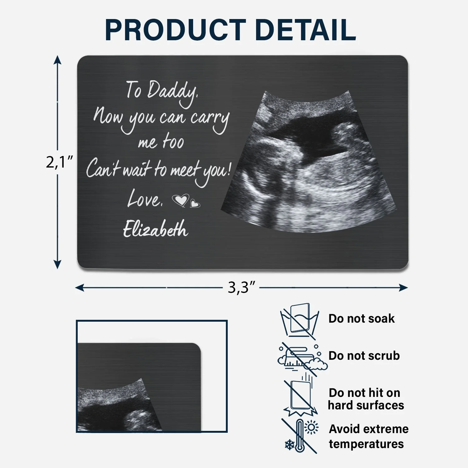 Custom Photo Now You Can Carry Me Too - Gift For Dad, Father, New Parents - Personalized Aluminum Wallet Card - Image 6