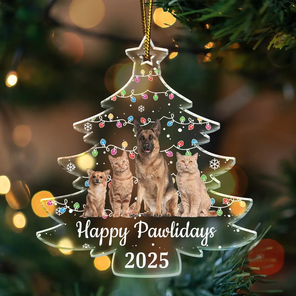 Custom Photo On Christmas Tree - Personalized Custom Shaped Acrylic Ornament - Image 4