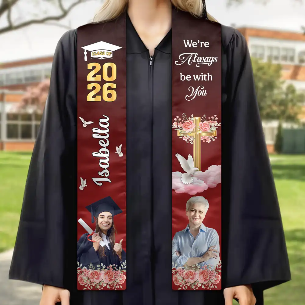 Custom Photo On Your Graduation Day Memorial - Personalized Stoles - Image 4