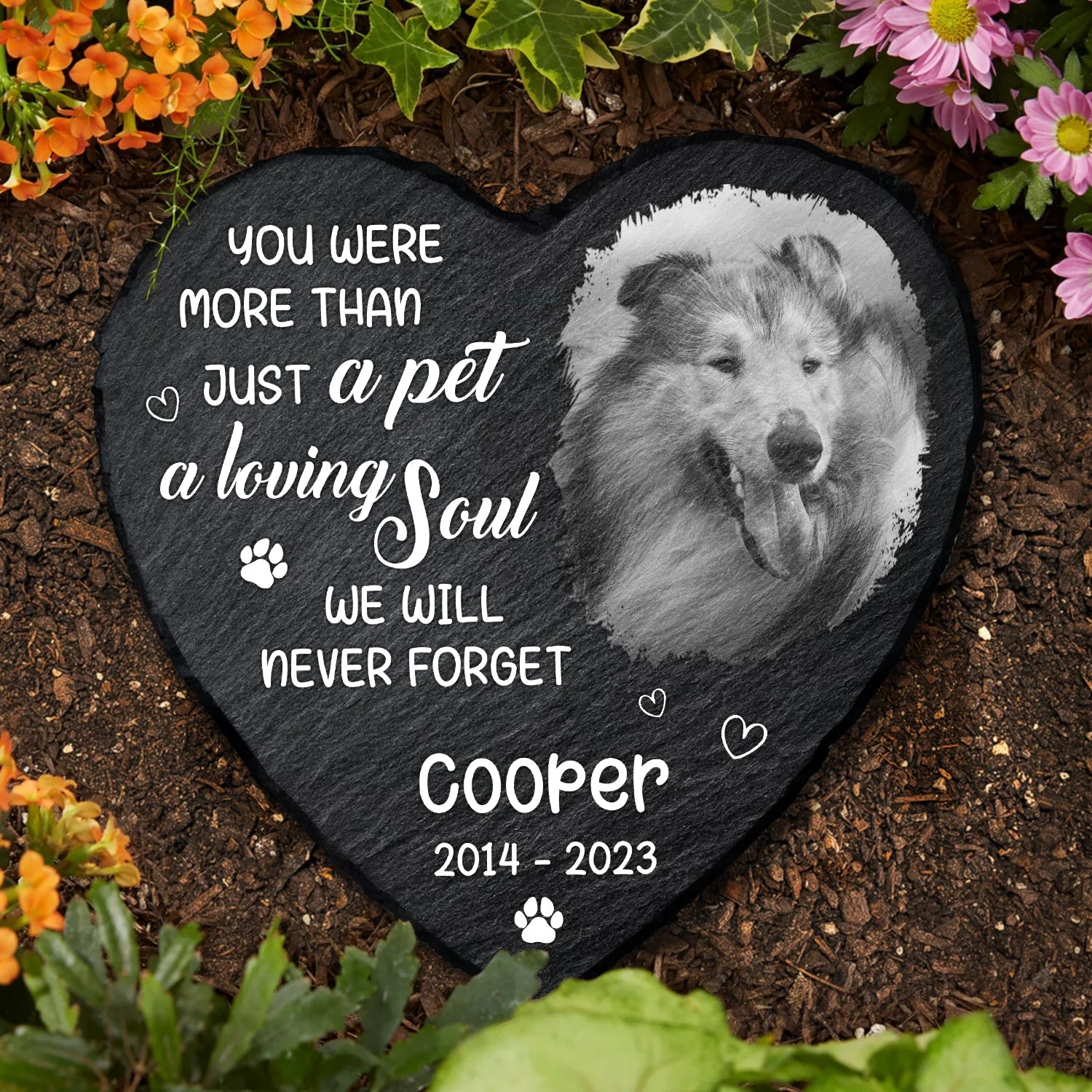 Custom Photo Once By My Side Forever In My Heart - Memorial Gift For Loss Pet, Gift For Pet Lovers - Personalized Heart Memorial Garden Stone - Image 3