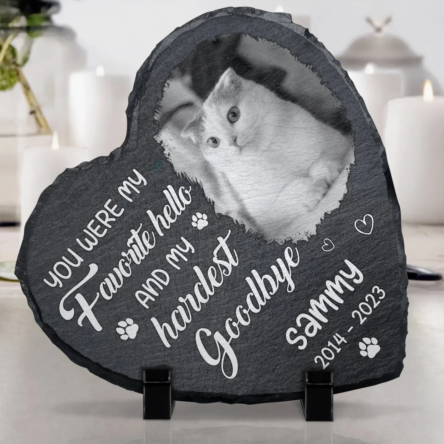 Custom Photo Once By My Side Forever In My Heart - Memorial Gift For Loss Pet, Gift For Pet Lovers - Personalized Heart Memorial Garden Stone - Image 4